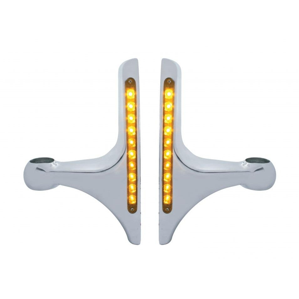 Peterbilt LED Headlight Bracket - 10 Amber LED/Amber Lens