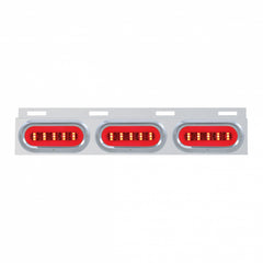 Stainless Steel Top Mud Flap Light Bracket with 3 Oval LED Lights Clear Lens with Chrome Bezel