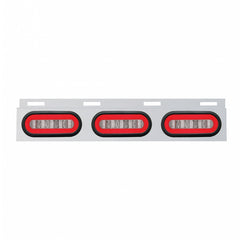 Stainless Steel Top Mud Flap Light Bracket with 3 Oval LED Lights Clear Lens