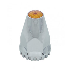 33 mm x 3" Amber Reflector Chrome Plastic Nut Cover - Thread On