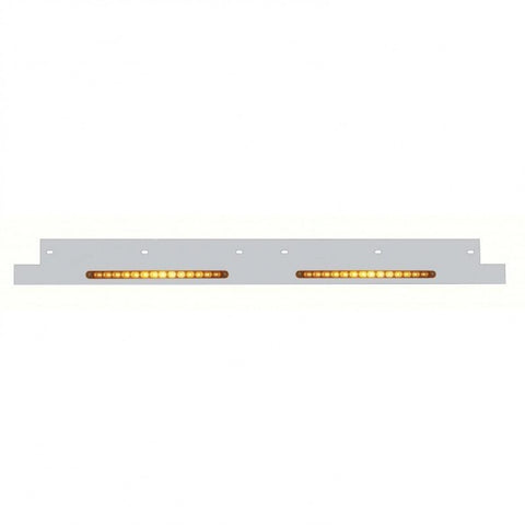 Kenworth Lower Grill Trim w/ LED Light Bar - Amber LED/Amber Lens