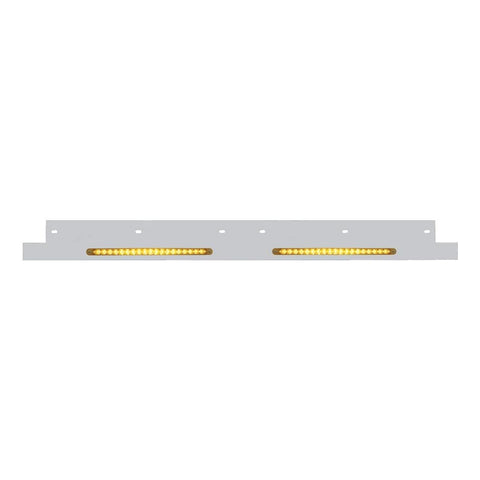 Kenworth Lower Grill Trim w/ LED Reflector Light Bar - Amber LED/Amber Lens