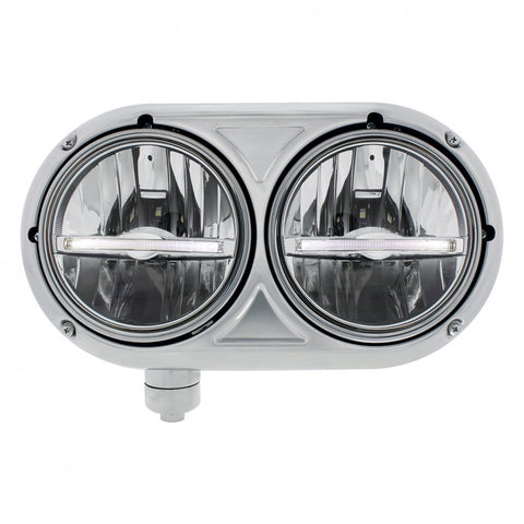 Peterbilt 359 Stainless Style Dual Headlight Assembly Driver