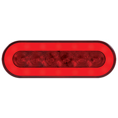 Stainless Steel Top Mud Flap Light Bracket with 3 Oval LED Lights Red Lens with Grommet